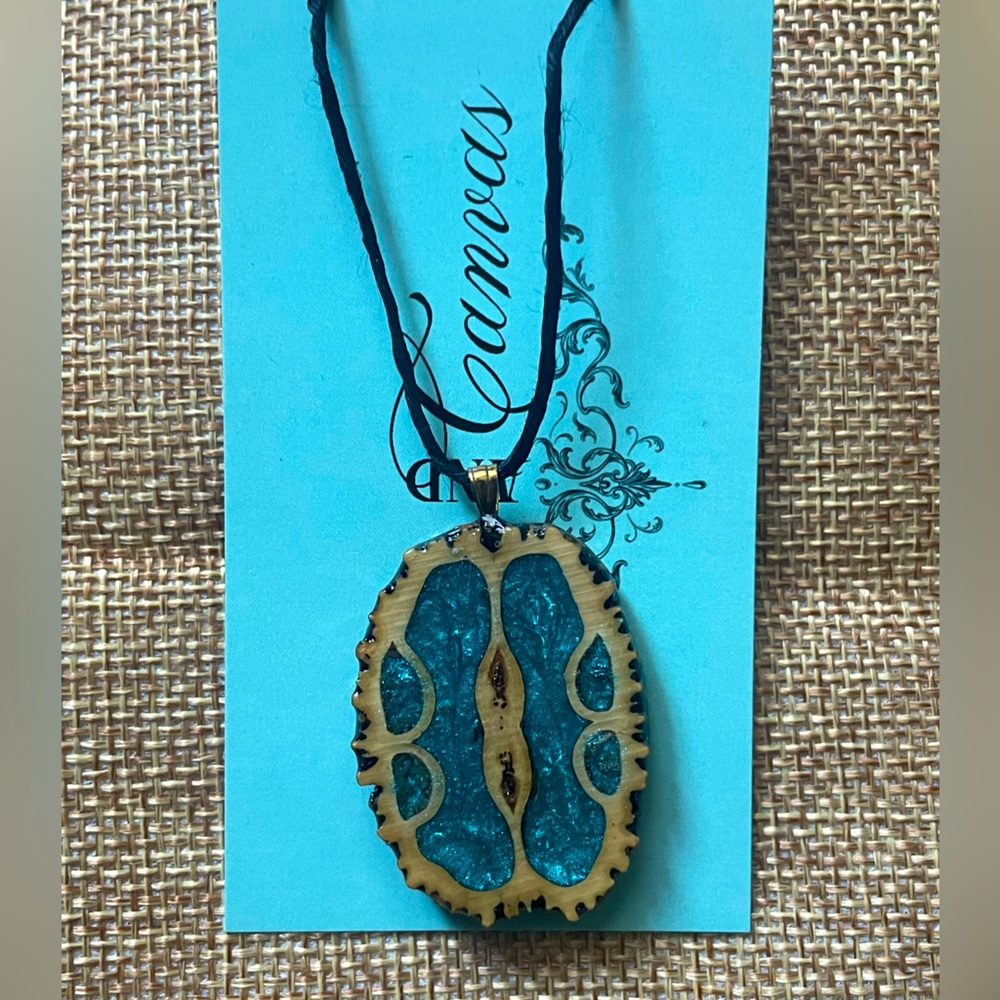 Black walnut pendant necklace